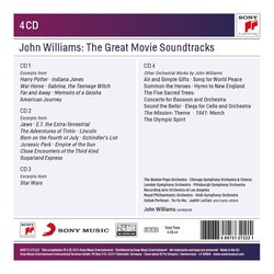 John Williams: 4 CD Sony Classics Ścieżka dźwiękowa (John Williams) - Tylna strona okladki plyty CD