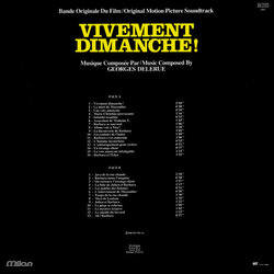 Vivement Dimanche! Ścieżka dźwiękowa (Georges Delerue) - Tylna strona okladki plyty CD