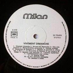 Vivement Dimanche! Trilha sonora (Georges Delerue) - CD-inlay