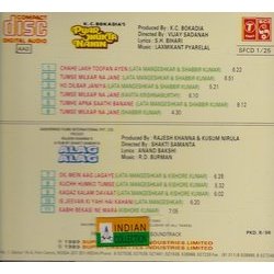Pyar Jhukta Nahin / Alag Alag Trilha sonora (Various Artists, Anand Bakshi, S.H. Bihari, Rahul Dev Burman, Laxmikant Pyarelal) - CD capa traseira