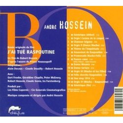 J'ai tu Raspoutine Colonna sonora (Andr Hossein) - Copertina posteriore CD