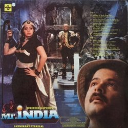Mr India Soundtrack (Javed Akhtar, Various Artists, Laxmikant Pyarelal) - CD Back cover