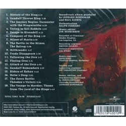 The Lord of the Rings Ścieżka dźwiękowa (Leonard Rosenman) - Tylna strona okladki plyty CD