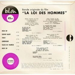La Loi des Hommes サウンドトラック (Andr Hossein) - CD裏表紙