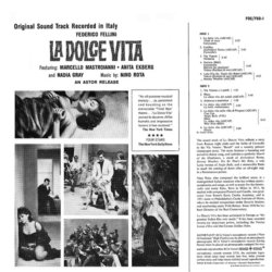 La Dolce Vita Ścieżka dźwiękowa (Nino Rota) - Tylna strona okladki plyty CD