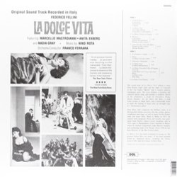 La Dolce Vita Ścieżka dźwiękowa (Nino Rota) - Tylna strona okladki plyty CD