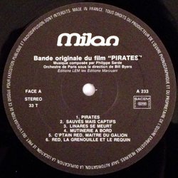Pirates サウンドトラック (Philippe Sarde) - CDインレイ