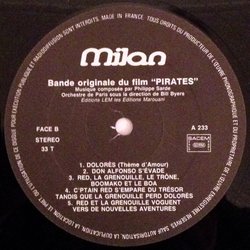 Pirates サウンドトラック (Philippe Sarde) - CDインレイ