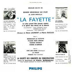 La Fayette 声带 (Pierre Duclos, Steve Laurent) - CD后盖