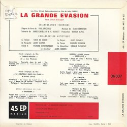 La Grande vasion Ścieżka dźwiękowa (Elmer Bernstein) - Tylna strona okladki plyty CD