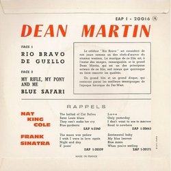 Rio Bravo Soundtrack (Dean Martin, Nelson Riddle, Dimitri Tiomkin) - CD Back cover