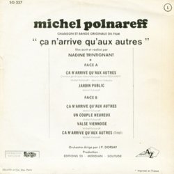 a n'arrive qu'aux Autres サウンドトラック (Michel Polnareff) - CD裏表紙