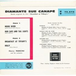 Diamants sur Canap サウンドトラック (Henry Mancini) - CD裏表紙