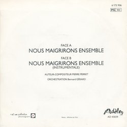 Nous maigrirons Ensemble Ścieżka dźwiękowa (Pierre Perret) - Tylna strona okladki plyty CD