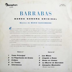Barabbas サウンドトラック (Mario Nascimbene) - CD裏表紙