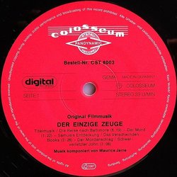 Der Einzige Zeuge Soundtrack (Maurice Jarre) - cd-inlay