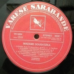 Madame Sousatzka Soundtrack (Various Artists, Gerald Gouriet) - cd-inlay