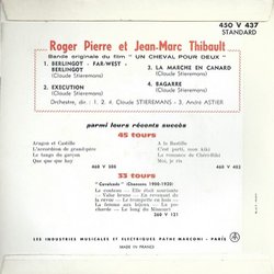 Un Cheval pour Deux Soundtrack (Claude Stieremans) - CD Back cover