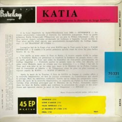 Bande Originale du Film Katia サウンドトラック (Joseph Kosma) - CD裏表紙