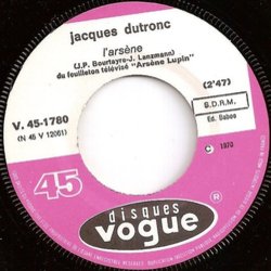 Arsne Lupin サウンドトラック (Jean-Pierre Bourtayre, Jacques Dutronc) - CDインレイ
