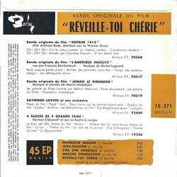 Reveille-toi chrie Colonna sonora (Jean Leccia) - Copertina posteriore CD