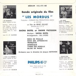 Les Mordus サウンドトラック (Sacha Distel) - CD裏表紙