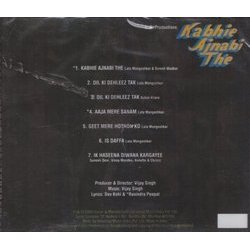 Kabhie Ajnabi The Soundtrack (Various Artists, Dev Kohli, Vijay Singh) - CD Back cover