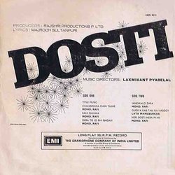 Dosti Colonna sonora (Lata Mangeshkar, Laxmikant Pyarelal, Mohammed Rafi, Majrooh Sultanpuri) - Copertina posteriore CD