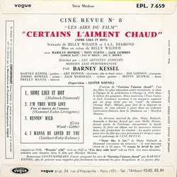 Certains l'aiment Chaud Soundtrack (Various Artists, Adolph Deutsch) - CD Back cover