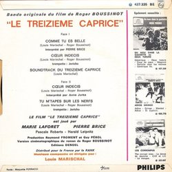 Le Treizime Caprice Ścieżka dźwiękowa (Louis Marischal) - Tylna strona okladki plyty CD