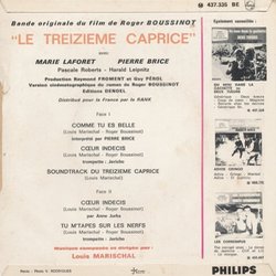 Le Treizime Caprice Soundtrack (Louis Marischal) - CD Back cover