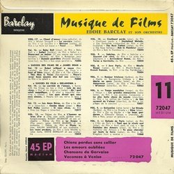 Musiques de Films Volume 11 サウンドトラック (Various Artists) - CD裏表紙