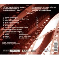The Unpublished Film Music of Georges Delerue Volume 1 Trilha sonora (Georges Delerue) - CD capa traseira