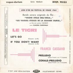 Vaghe Stelle dell'Orsa...Sandra Ścieżka dźwiękowa (Various Artists) - Tylna strona okladki plyty CD