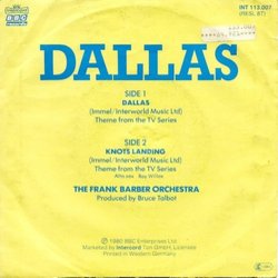 Dallas 声带 (The Frank Barber Orchestra, Jerrold Immel) - CD后盖