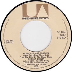 Diamonds Are Forever サウンドトラック (Various Artists, John Barry, Shirley Bassey) - CDインレイ