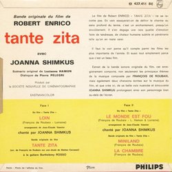Tante Zita Soundtrack (Franois de Roubaix, Joanna Shimkus) - CD Back cover