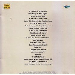 Kaho Naa... Pyaar Hai / Phir Bhi Dil Hai Hindustani Soundtrack (Various Artists, Jatin Lalit, Rajesh Roshan) - CD Back cover