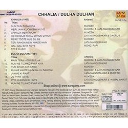 Chhalia / Dulha Dulhan Colonna sonora (Kalyanji Anandji, Various Artists, Qamar Jalalabadi) - Copertina posteriore CD