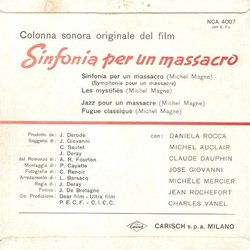 Sinfonia Per Un Massacro Ścieżka dźwiękowa (Michel Magne) - Tylna strona okladki plyty CD