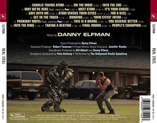 Real Steel サウンドトラック (Danny Elfman) - CD裏表紙