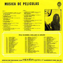Msica De Pelculas Soundtrack (Various Artists, Gino Bonetti, Richard Davis, Horacio Malvicino) - CD Back cover