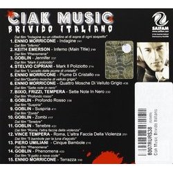 Ciak Music Brivido Italiano Ścieżka dźwiękowa (Various Artists) - Tylna strona okladki plyty CD