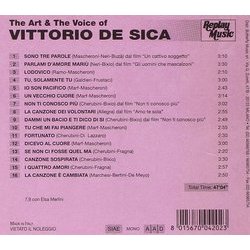 The Art & the Voice of Vittorio De Sica Soundtrack (Various Artists) - CD Back cover