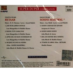 Betaab / Sohni Mahiwal Soundtrack (Various Artists, Anand Bakshi, Rahul Dev Burman, Anu Malik) - CD Achterzijde