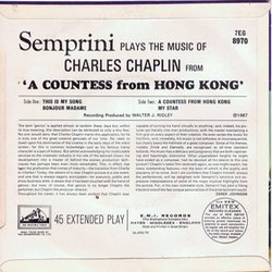 A Countess From Hong Kong Ścieżka dźwiękowa (Semprini , Various Artists, Charles Chaplin) - Tylna strona okladki plyty CD