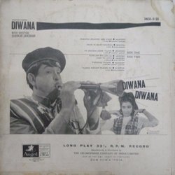 Diwana Soundtrack (Mukesh , Sharda , Shankar Jaikishan, Hasrat Jaipuri, Shailey Shailendra) - CD Achterzijde