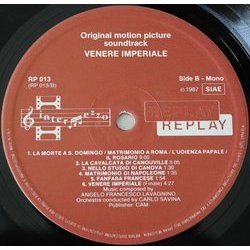 Venere imperiale サウンドトラック (Angelo Francesco Lavagnino) - CDインレイ