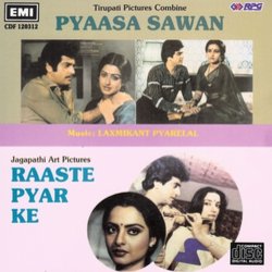 Pyaasa Sawan / Raaste Pyar Ke Soundtrack (Santosh Anand, Various Artists, Anand Bakshi, Gulshan Bawra, Laxmikant Pyarelal) - CD-Cover