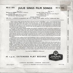   Julie Sings Film Songs Soundtrack (Various Artists) - CD Back cover